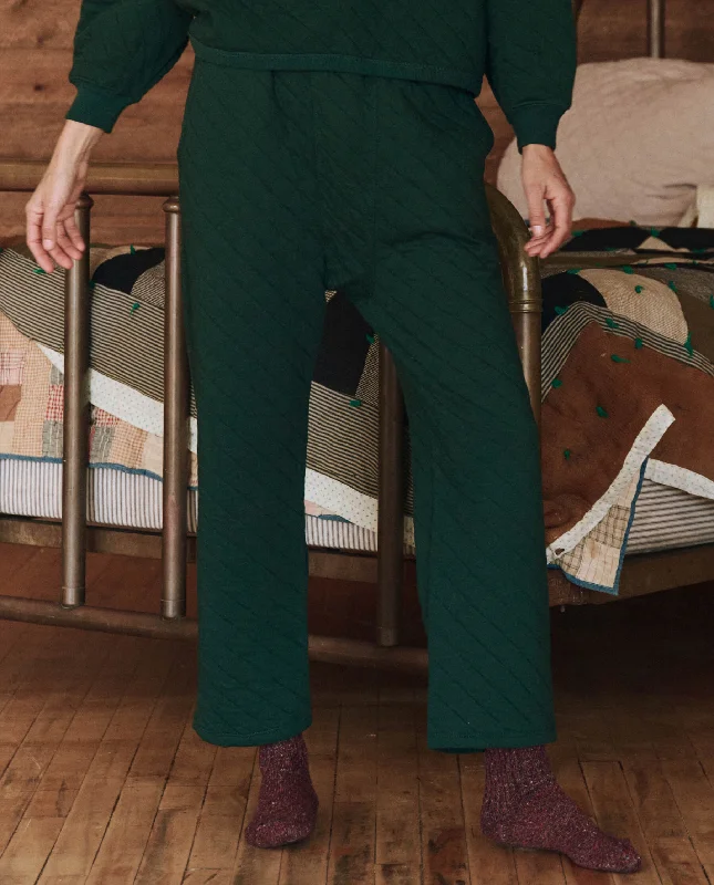 Casual Chic Women's Clothes The Quilted Pajama Pant. -- Pine