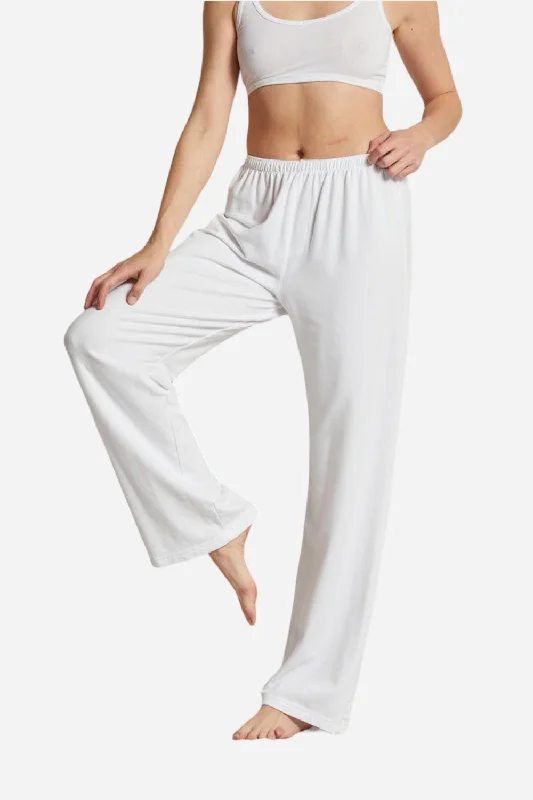 Women's Comfy Attire For Lounging perfect white tee Hannah Lounge Wide Leg Pant in White