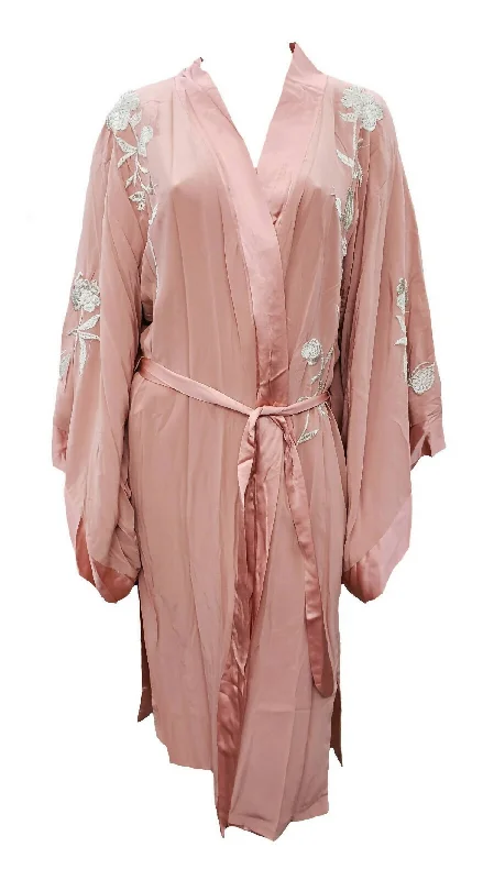 Affordable Luxury Women's Garments Women's Pastel Reversible Kimono In Mauve Glow