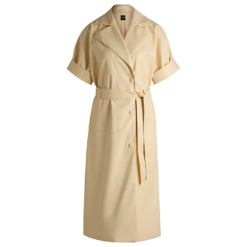 Casual Chic Trench-style relaxed-fit dress in faux leather