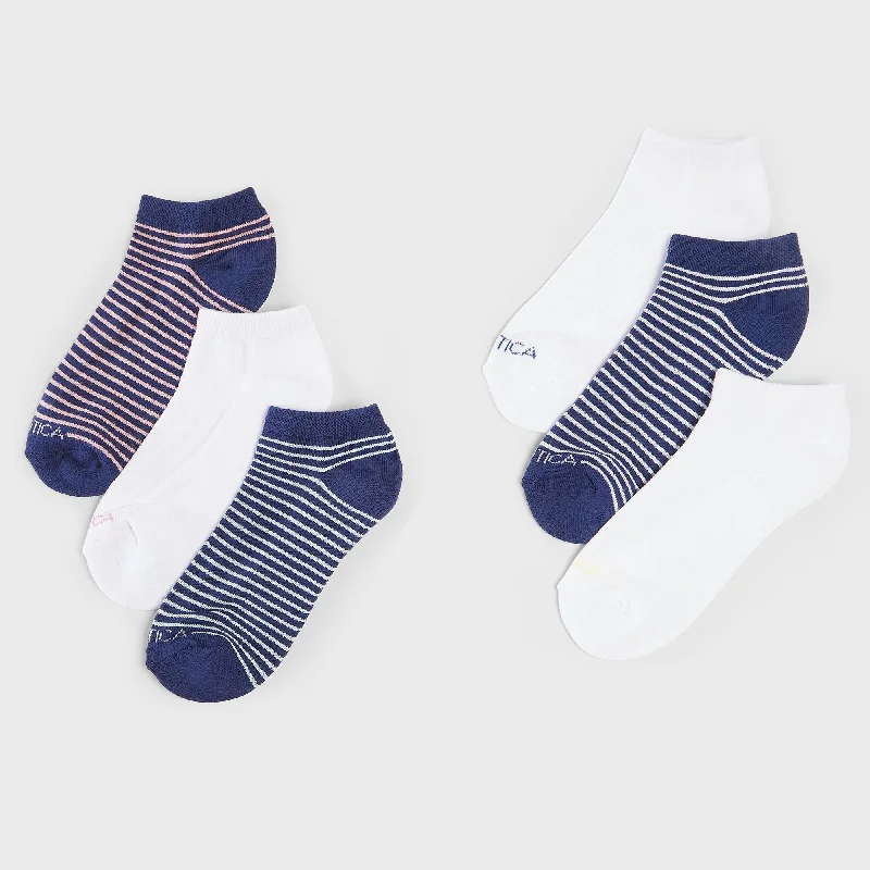 Women's Casual Garments Nautica Womens Stripe Low Cut Socks, 6-Pack