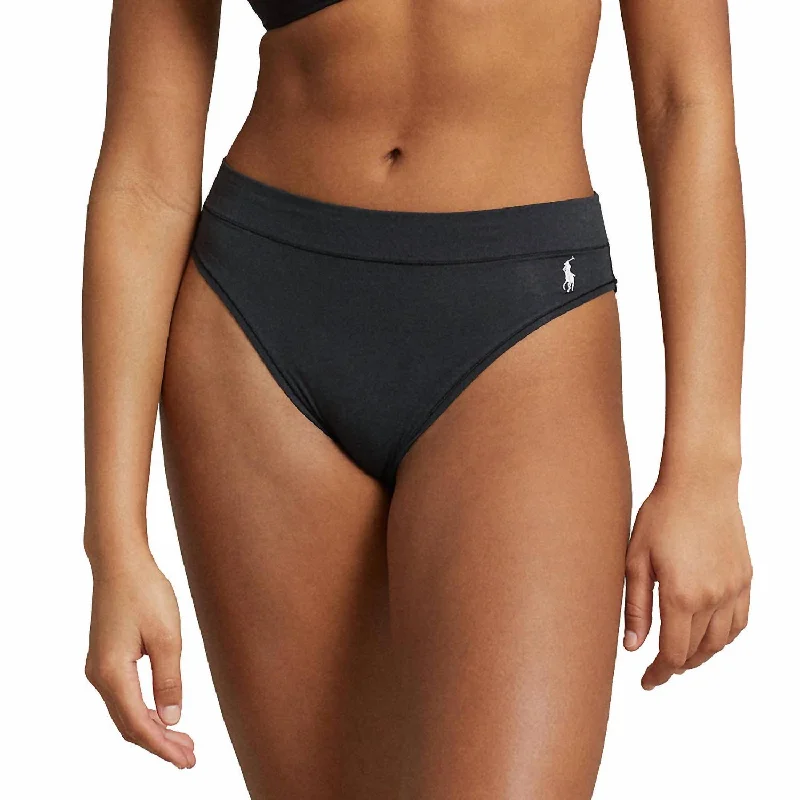 Women's Garments High-Rise High-Cut Organic Cotton Brief In Onyx