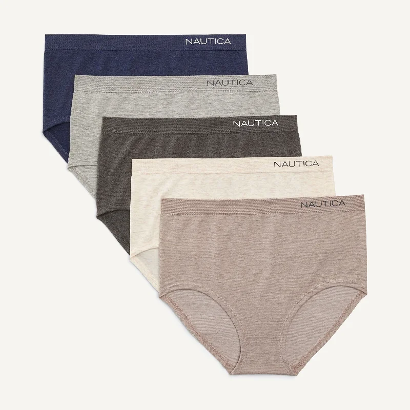 Women's Party Outfit Nautica Womens Seamless Logo Brief, 5-Pack