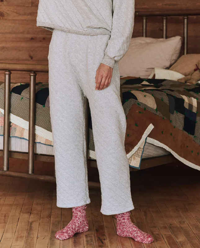 Women's Occasion Wear Clothes The Quilted Pajama Pant. -- Heather Grey