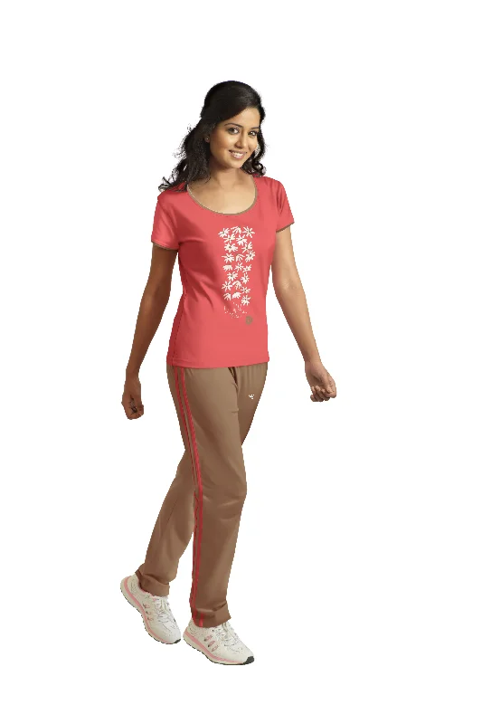 Women's Casual Attire Loungewear Set-Coral-Coffee