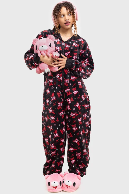 Modern Women's Outfit Gloomy Horns Fleece Onesie