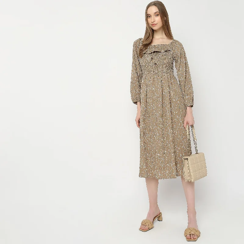 Hot Trends Flare Fit Printed Dress