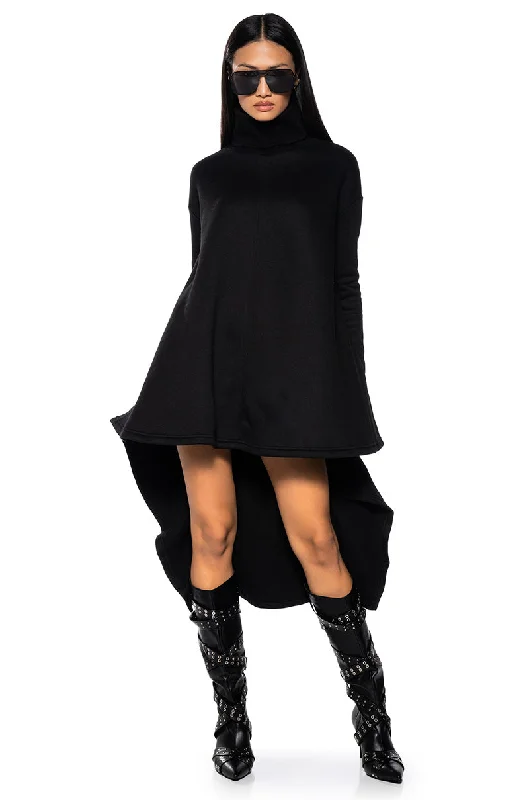 Everyday Wear COZY MODE TURTLENECK HIGH LOW SWEATSHIRT DRESS
