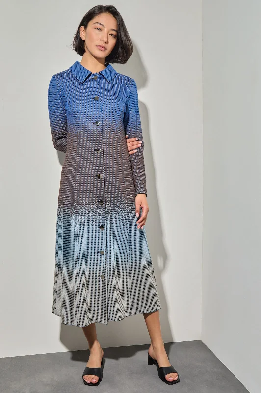 Exclusive Deals Online Ombre Jacquard Knit Midi Shirt Dress