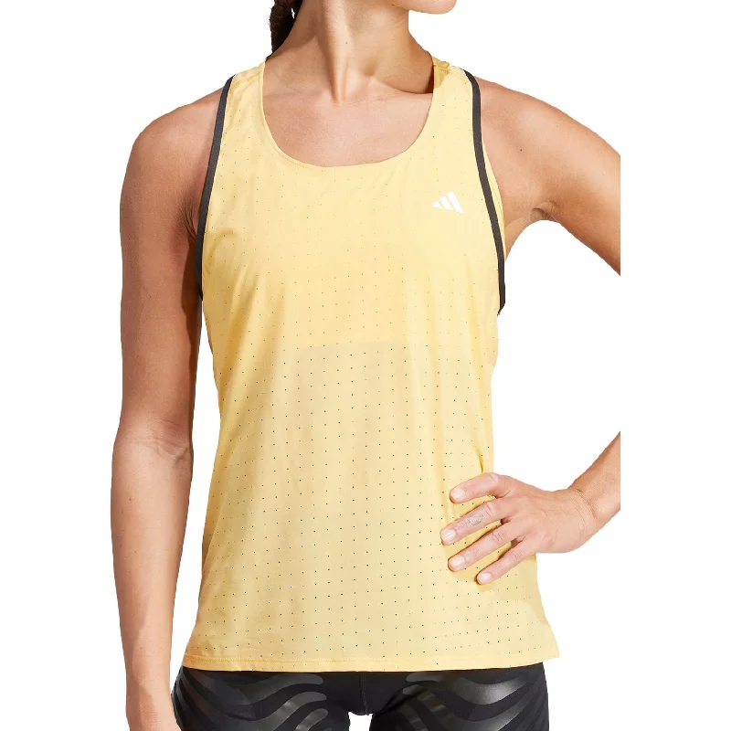 Women's Transitional Apparel adidas Adizero Womens Running Vest Tank Top - Yellow