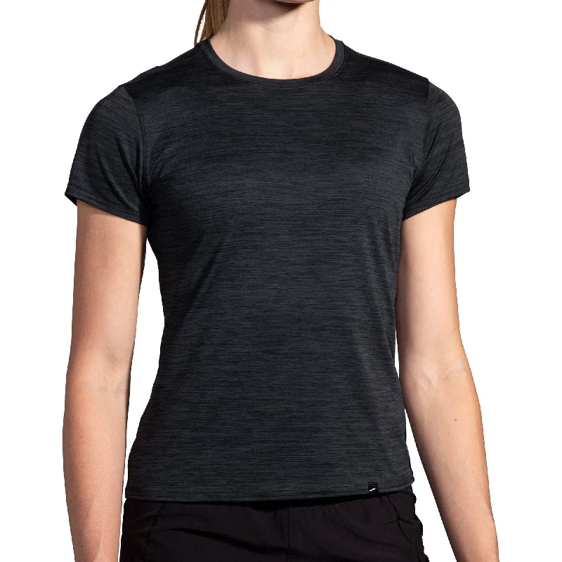 Women's Clothing For Outdoor Activities Brooks Luxe Short Sleeve Womens Running Top - Black