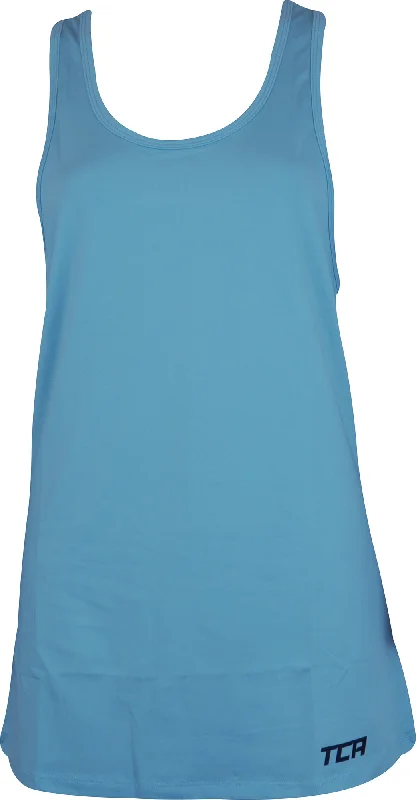 Women's Vacation Attire TCA Tech Racerback Womens Running Vest Tank Top - Blue