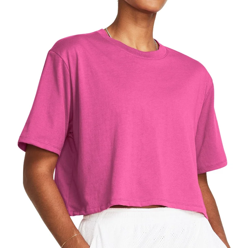 Women's Plus-Size Outfit Under Armour Campus Boxy Crop Short Sleeve Womens Training Top - Pink