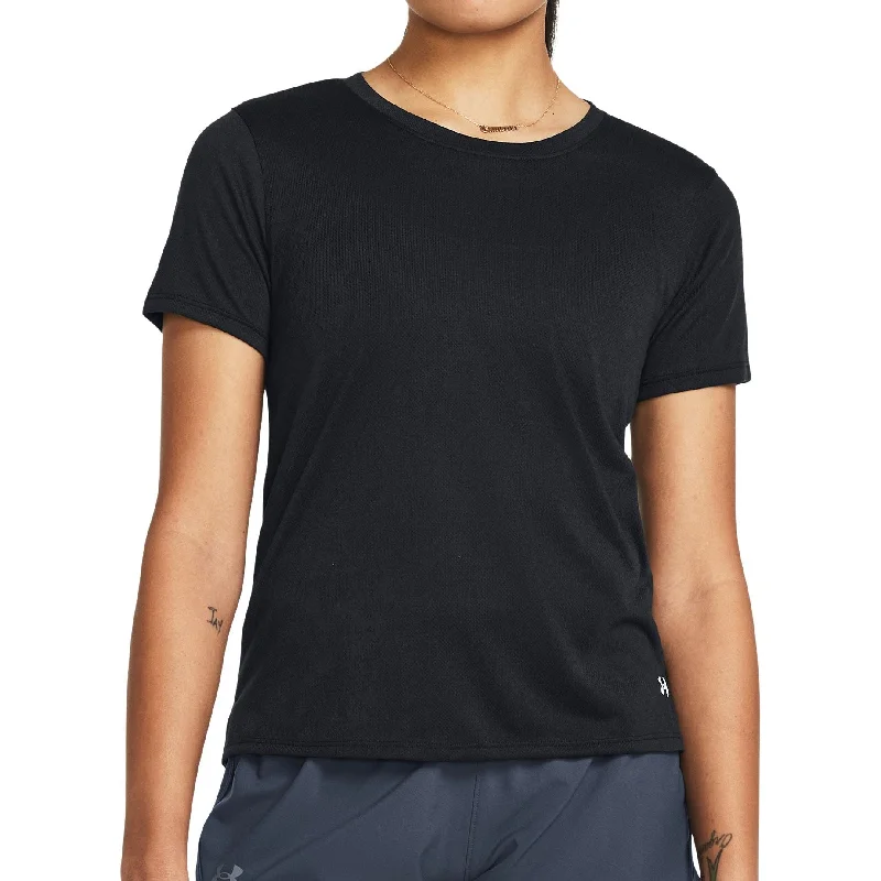 Women's Effortless Casual Outfit Under Armour Launch Splatter Short Sleeve Womens Running Top - Black