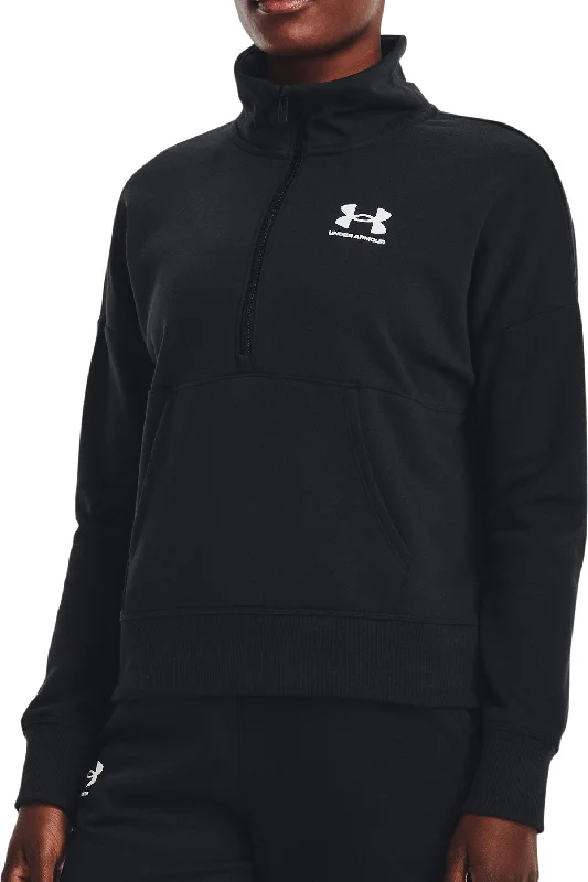 Women's Travel Attire Under Armour Rival Half Zip Womens Fleece Top - Black