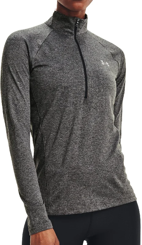 Women's Casual Apparel Under Armour Tech Half Zip Long Sleeve Womens Training Top - Grey