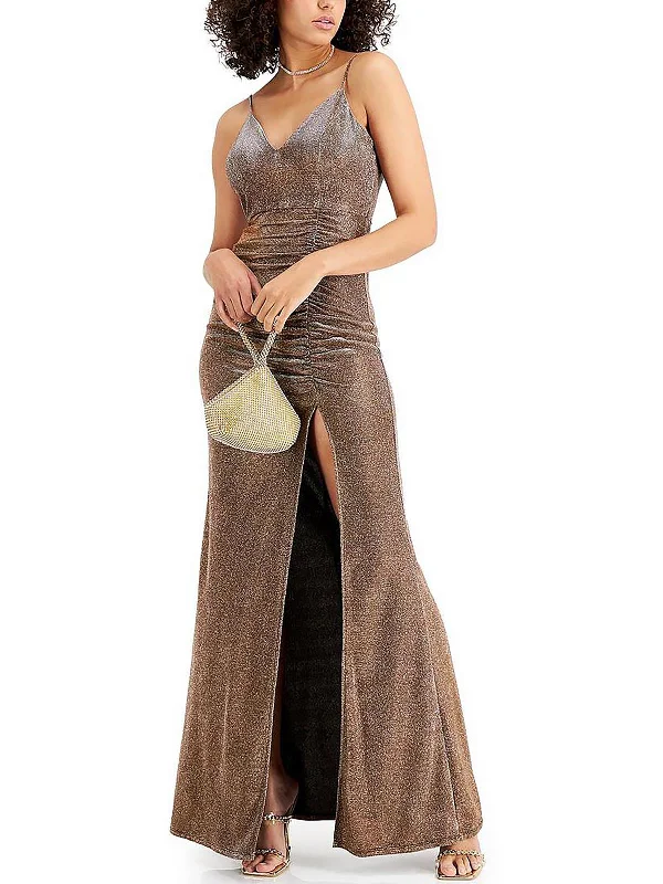 Women's High-Fashion Clothes Juniors Womens Glitter Maxi Evening Dress