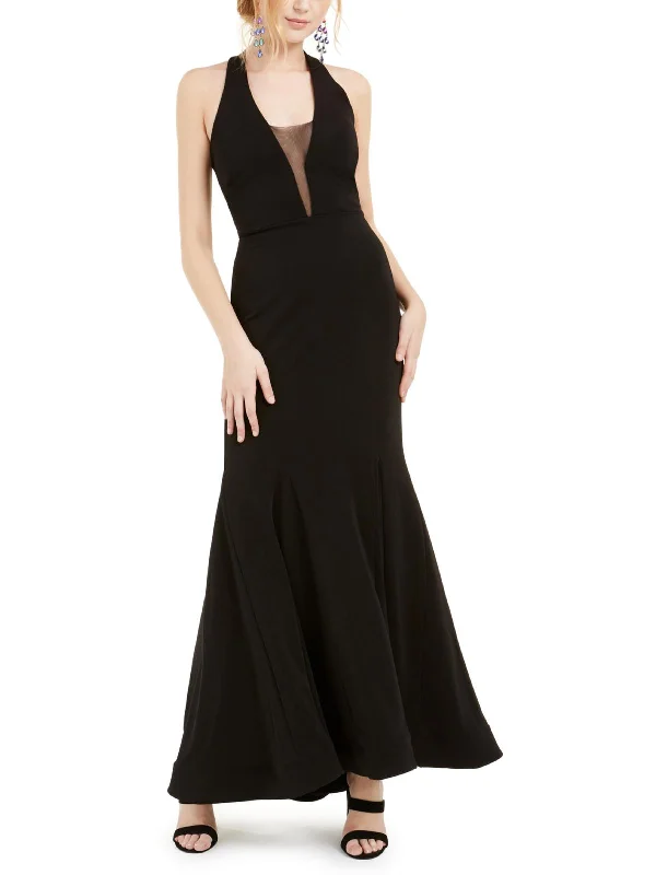 Vintage-Inspired Garments Juniors Womens Plunging Mermaid Evening Dress