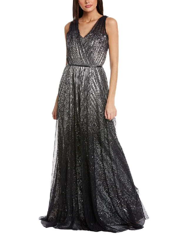 Women's Holiday Clothes Rene Ruiz Metallic Tulle & Sequin Gown