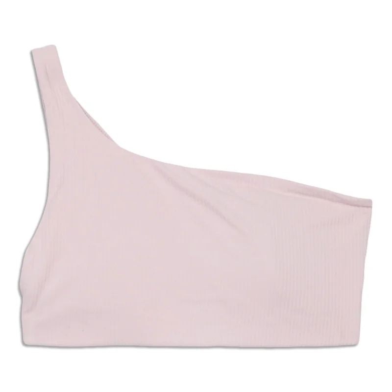 Women's High-Fashion Outfit Ribbed Asymmetrical Yoga Bra - Resale