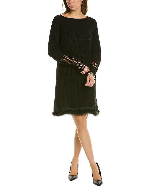 Women's Work Apparel TWINSET Layered Wool & Cashmere-Blend Sweaterdress