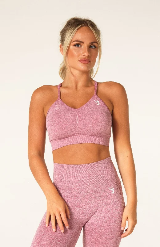 Women's Versatile Apparel Define Seamless Scrunch Sports Bra - Pink Marl