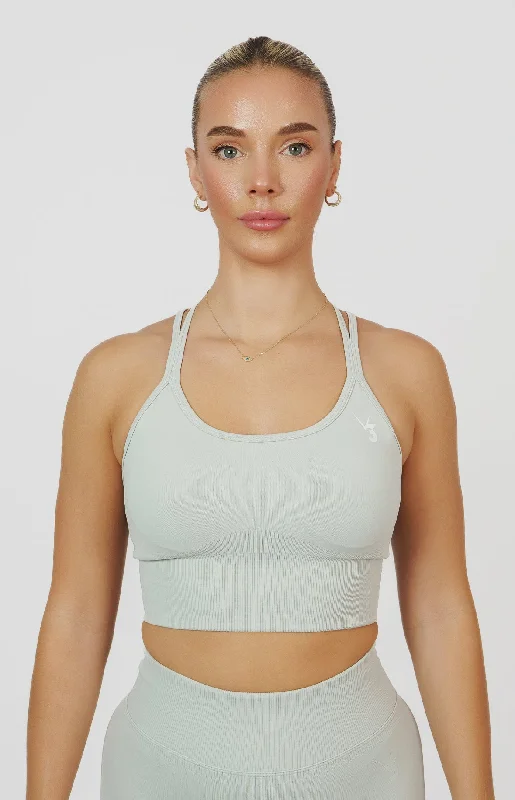 Timeless Women's Clothes Form Seamless Strappy Sports Bra - Light Grey