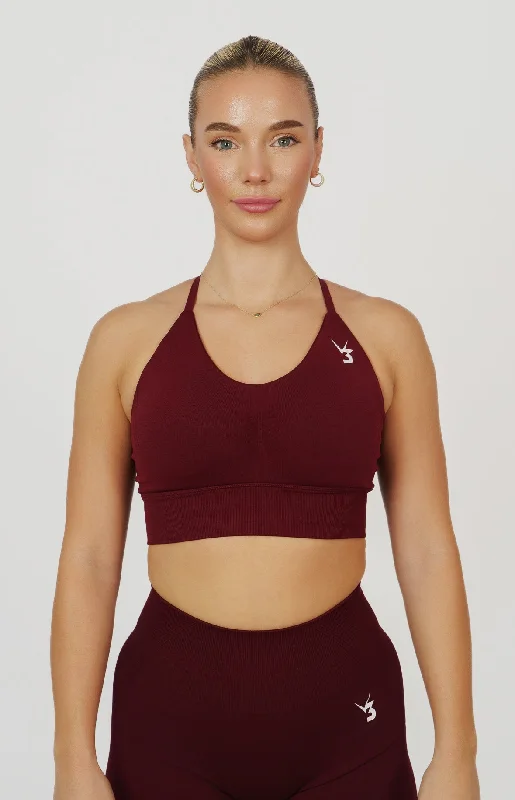 Comfortable Lounge Clothing Tempo Seamless Multi-Way Sports Bra - Pomegranate Red