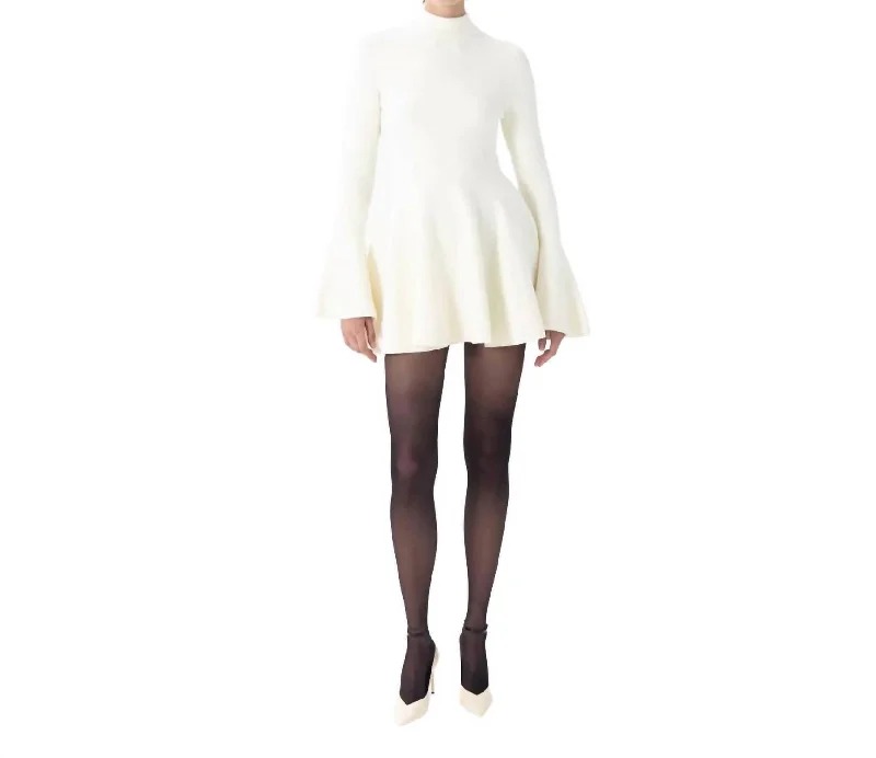 Comfortable Lounge Clothing Wynne Knit Dress In Eggshell