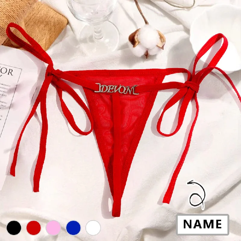 Women's Casual Garments Custom Name Letters Thongs G-string Thongs for Women Panties Soft Side Tie Lingerie Briefs Multicolor Panties Sexy Jewelry(DHL is not supported)