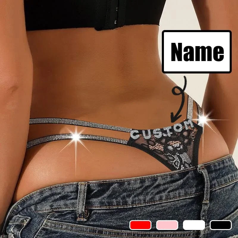 Women's Tailored Outfit Custom Name Thong Panty Personalized Women Sexy Strings Panties Lingerie Underwear Intimates Girls Gift(DHL is not supported)