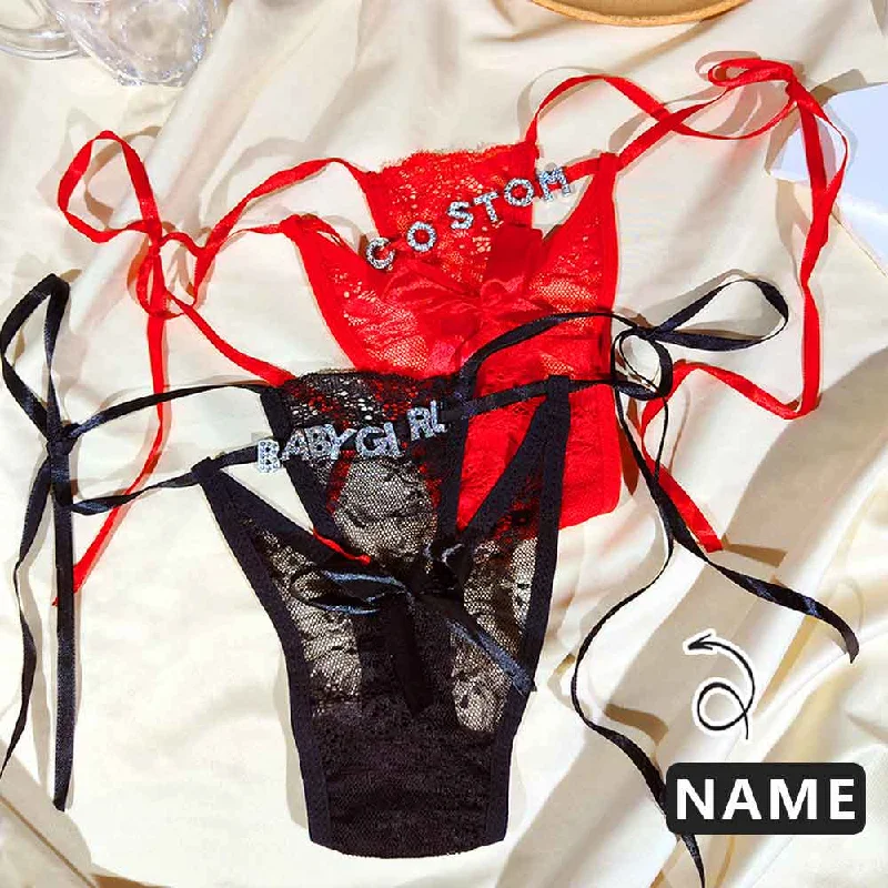 Women's Stylish Casual Garments Custom Name Thongs Panties Letter Jewelry Lady Lace Personalized Women Sexy G Strings Panties Lingerie Underwear Intimates Girls Gift(DHL is not supported)