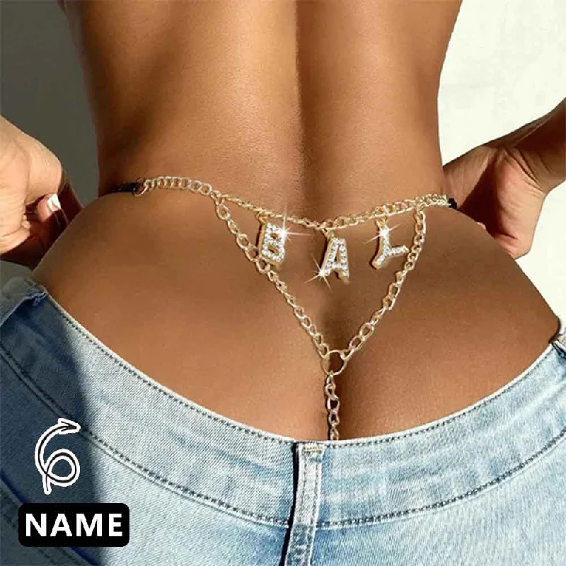 Women's Professional Attire Custom Name Waist Chain for Women Personalized Stainless Steel Metal Big Size Letters Chain Body Jewelry Party Gift(DHL is not supported)