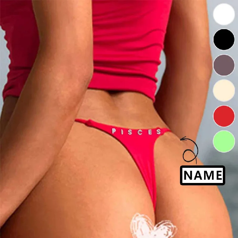 Women's Travel Attire Custom Thong Panties with Name Personalized Crystal 26 Initial DIY Letter Underwear for women Waist Chain Body Jewelry Gifts for Her(DHL is not supported)