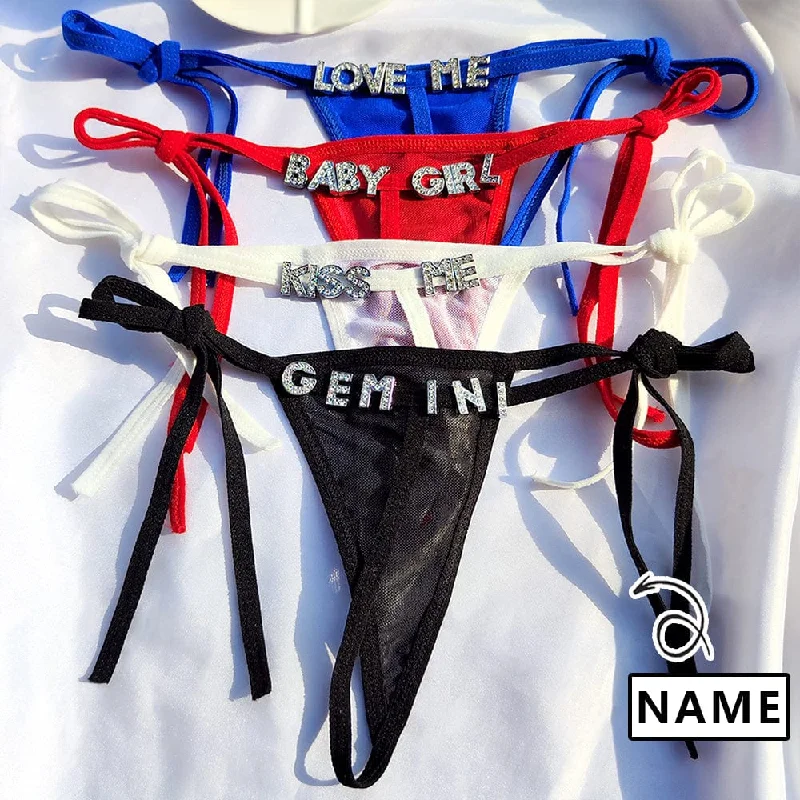 Women's Travel Outfit Set Personalized Name Letters Thongs G-string Thongs for Women Panties Soft Side Tie Lingerie Briefs Multicolor Panties Sexy Jewelry(DHL is not supported)