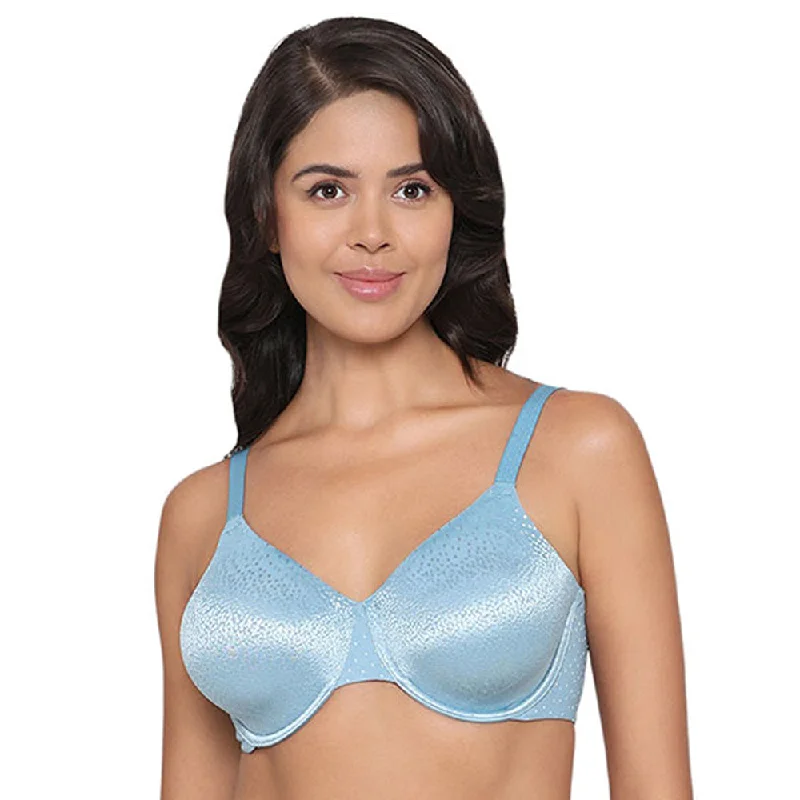 Women's Tailored Outfit Back Appeal Non Padded Wired Full Cup Everyday Wear Plus Size Comfortable Full Support Bra - Sky Blue