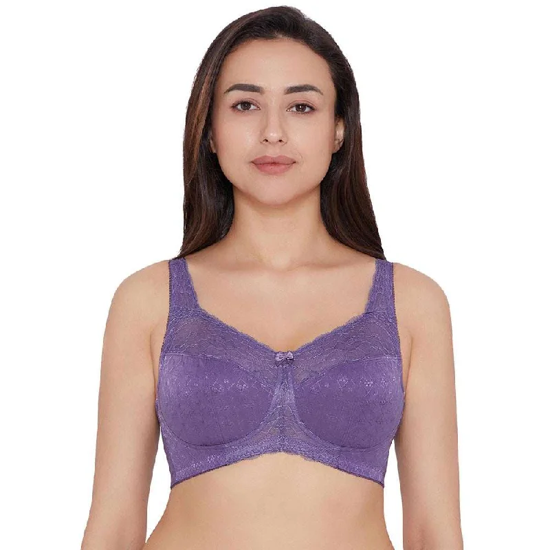 Women's Fashion-Forward Apparel Classic Non Padded Non Wired Full Coverage Plus Size Everyday Comfort Bra - Purple