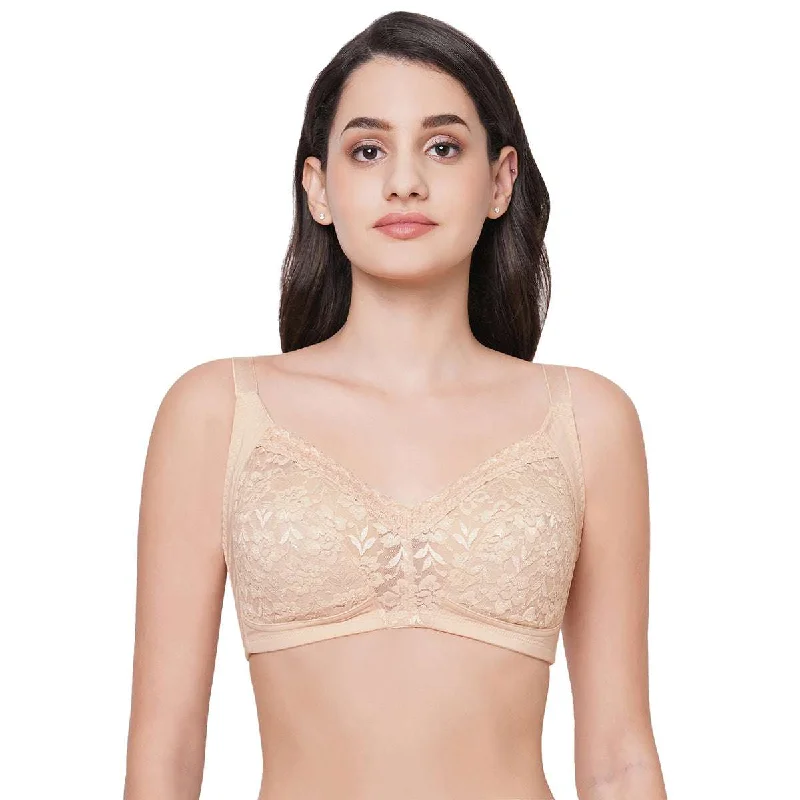 Modern Women's Clothes Grace Non-Padded Non-Wired Full Coverage Plus Size Bra - Beige