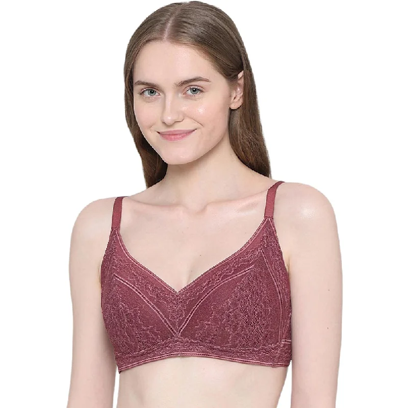 Timeless Women's Clothes Lucy Padded Non-Wired 3/4th Cup Bridal Wear Medium coverage Fashion Bra - Burgandy