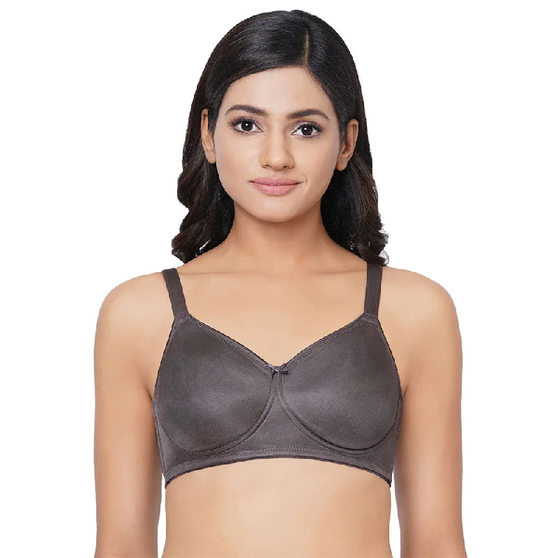 Women's Functional Outfit For Outdoor Activities Pixie Non Padded Non Wired Full Cup Everyday Wear Plus Size Full Support Minimizer Bra - Dark Grey