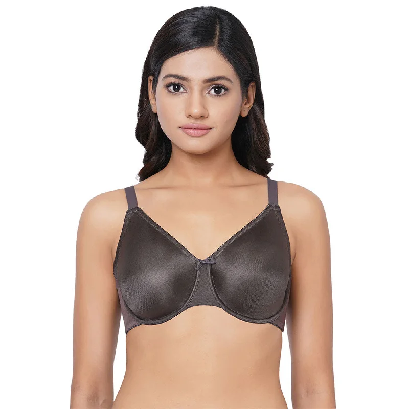 Women's Casual Wear Outfit Pixie Non Padded Wired Full Cup Everyday Wear Plus Size Full Support Minimizer Bra - Dark Grey