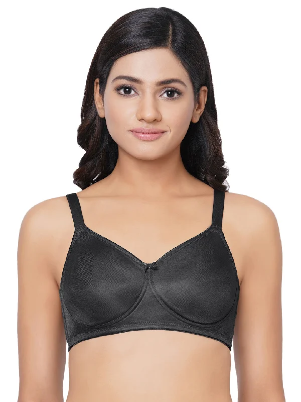 Charming Women's Clothes For Special Events Pixie 2.0 Non Padded Non-Wired Full Cup Everyday Wear Plus Size Full Support Minimizer Bra - Black