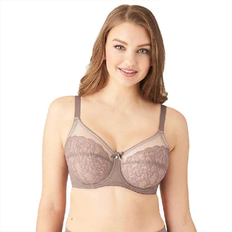 Stylish Women's Clothing Retro Chic Non Padded Wired Full Coverage Full Support Everyday Comfort  Bra - Coffee