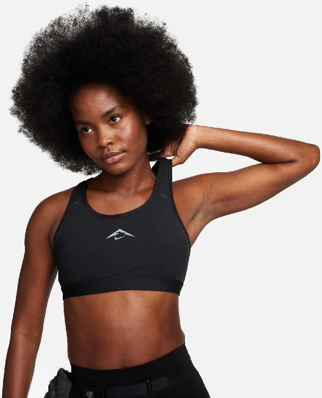 Affordable Women's Clothing Trail Swoosh On-The-Run-Medium-Support Lightly Lined Sports Bra