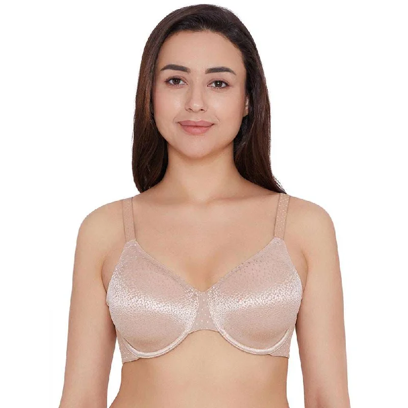 Women's Clothing For Outdoor Events Back Appeal Non Padded Wired Full Cup Everyday Wear Plus Size Comfortable Full Support Bra - Beige